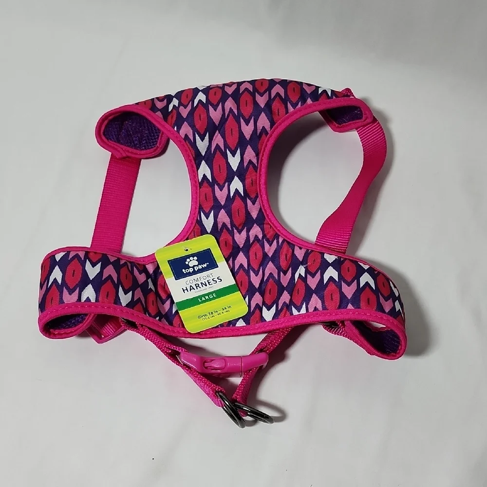 Top Paw Pink and Purple Patterned Dog Harness
